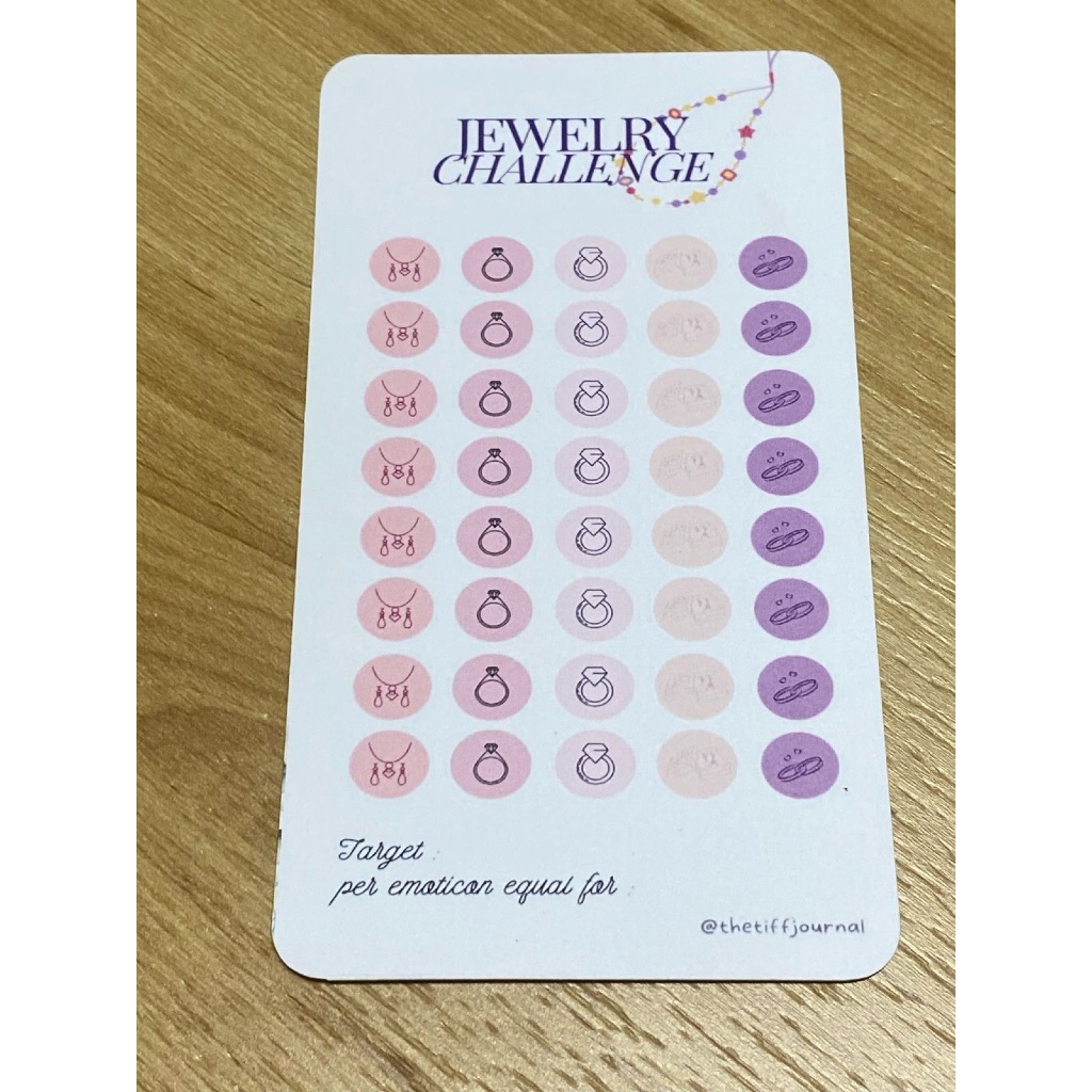 

SAVING CHALLENGE | CASH STUFFING | BUDGETING CARD - JEWELRY