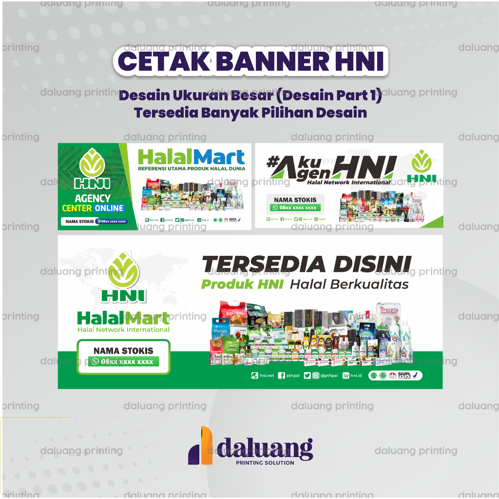 Spanduk X Banner Agen Stokiest HNI Halal Mart (Desain ukuran Besar Part 2)