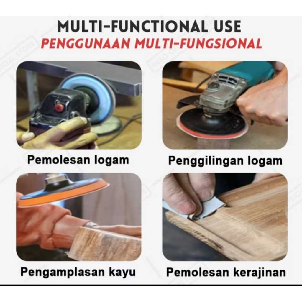 TATAKAN AMPLAS 4 INCH GERINDA TANGAN PAD PEREKAT AMPLAS / POLISHING 100MM GERINDA