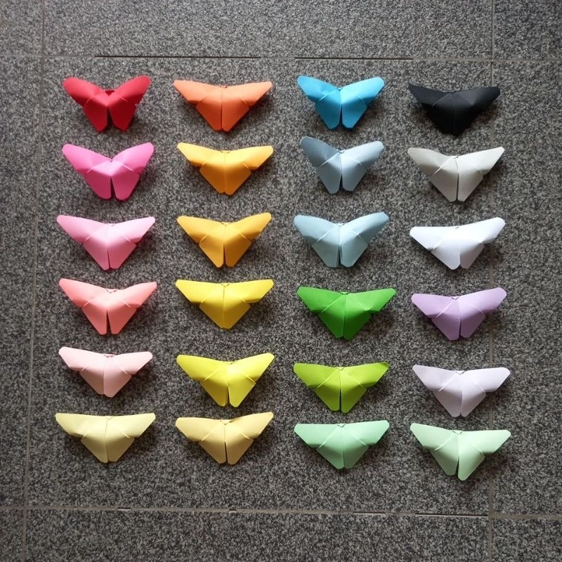 

O - 24 Warna Kupu-Kupu Kertas Ujung Oval