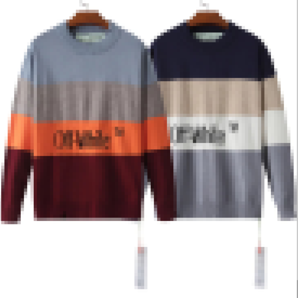 [0FW] Knit Sweater Striped Color Distressed