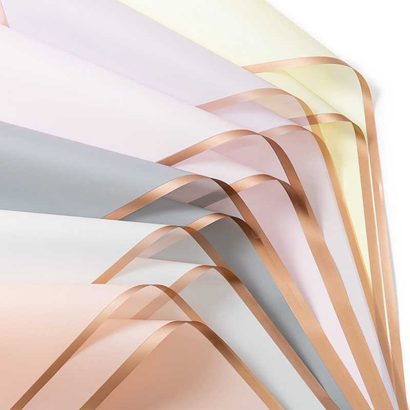 

[5 lembar] flower wrapping paper varian list gold line kertas buket bunga cellophone hand bouquet