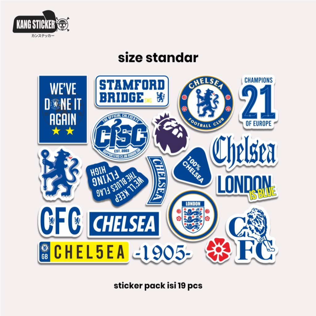 

STICKER PACK CHELSEA ISI 19PCS - PREMIUM STICKER - WATERPROOF
