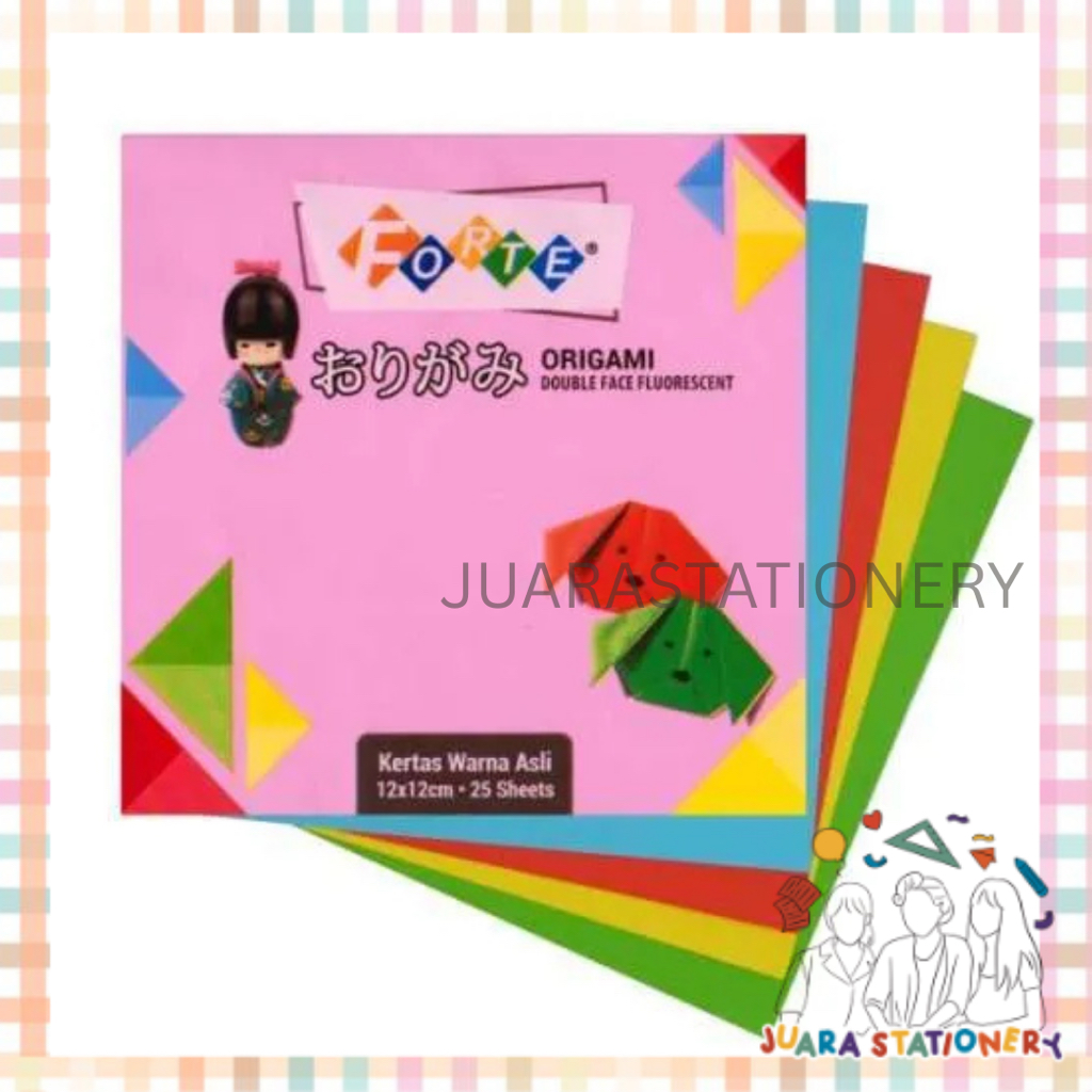 

(171) Kertas Lipat 12x12cm Forte 2 Sisi / Kertas Warna 2 sisi Kertas Origami Forte Origami