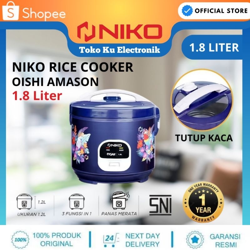 NIKO Rice Cooker [1.8 Liter BONUS] l GARANSI RESMI