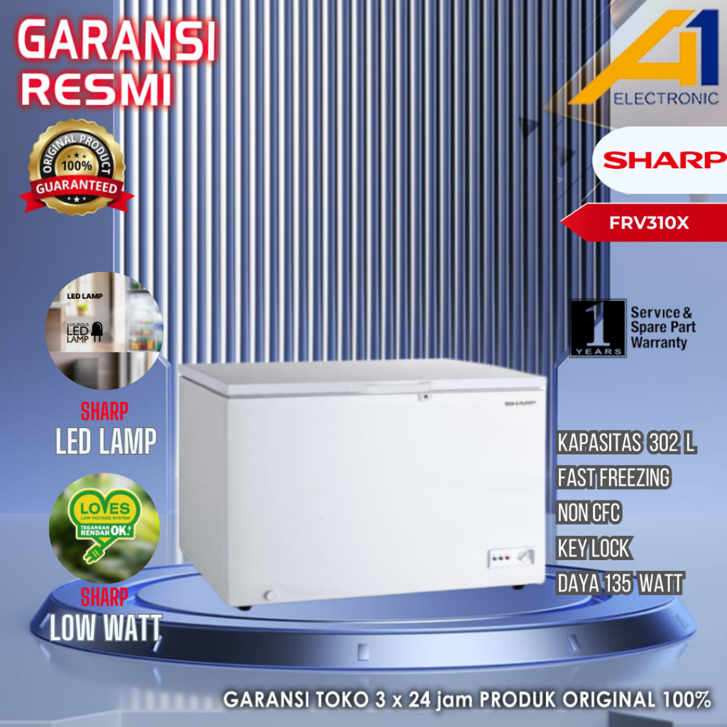 CHEST FREEZER SHARP-FRV310X / FRV 310 X , 100% Original