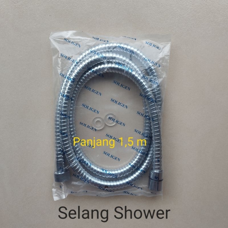 Selang Shower Soligen Drat Kuningan// Selang Shower flexible Soligen Panjang 1,5 mtr