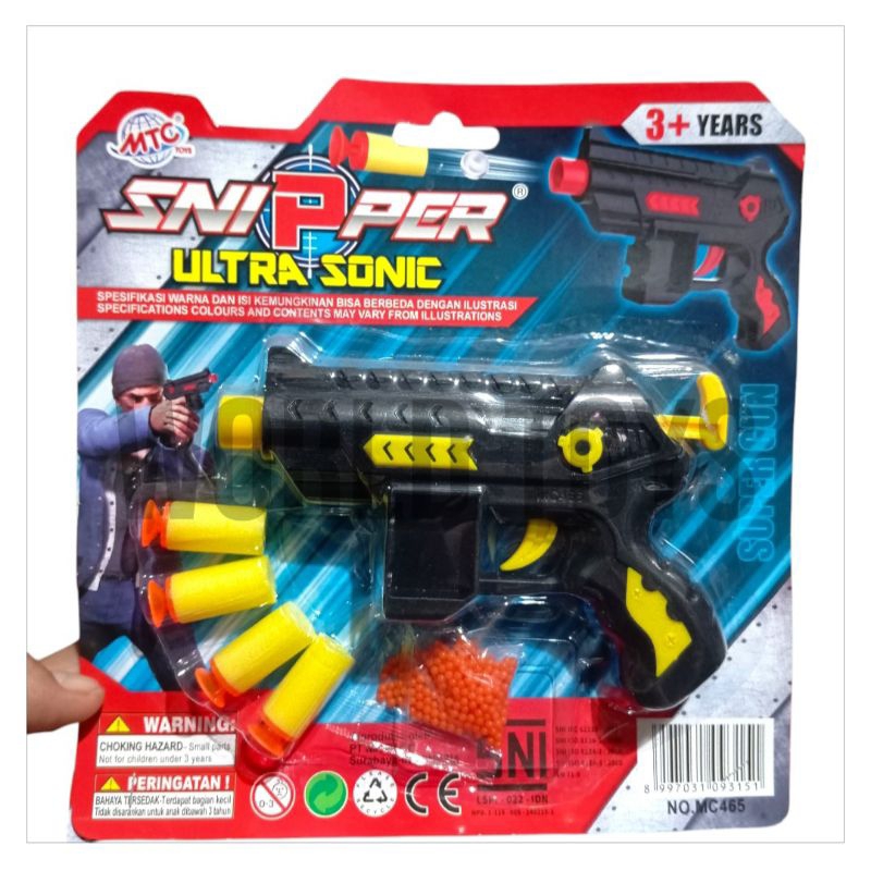 Mainan Pistol Sniper Ultra Sonic Satu Set peluru Busa