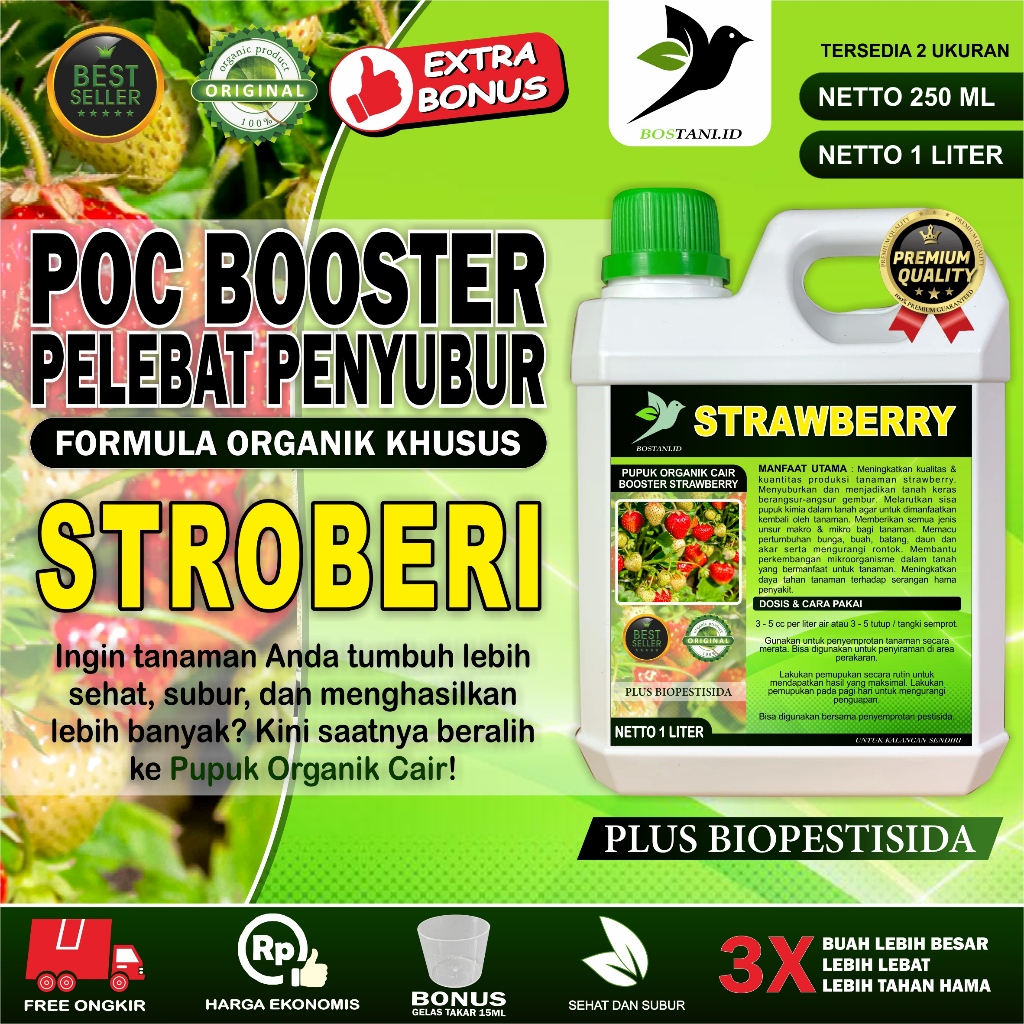Pupuk Organik Cair Stroberi / Booster Stroberi / Pupuk Stroberi Cair  / Nutrisi Stroberi / POC Strob