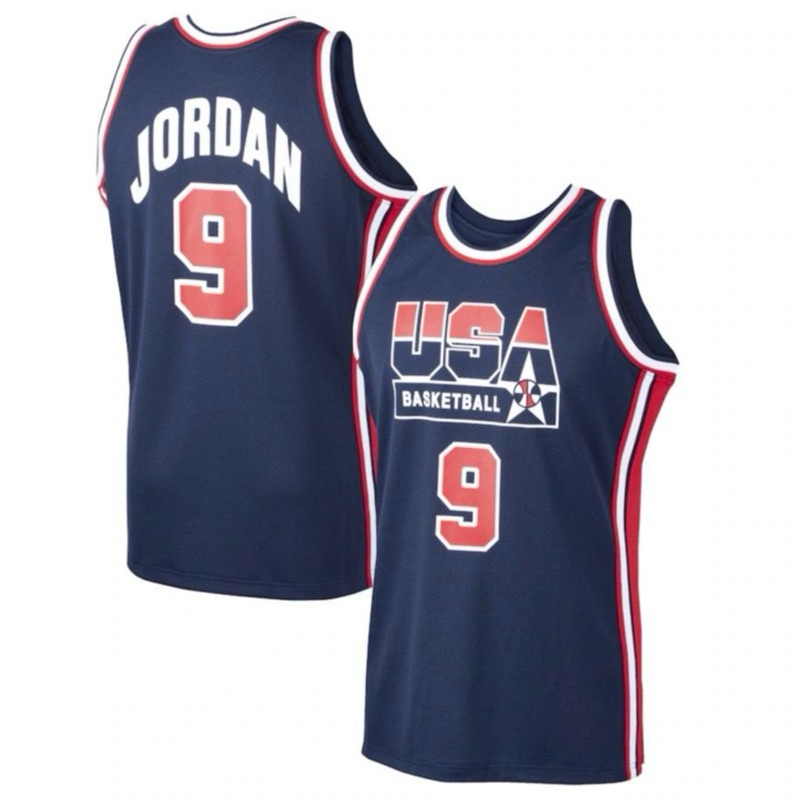 JERSEY BAJU BASKET CLASSIC TEAM USA 1992 9 MICHAEL JORDAN BARCELONA OLYMPICS DREAM TEAM NAVY BIRU DO