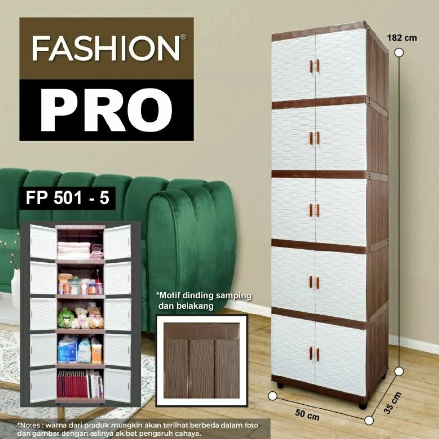 [KARGO] Fashion Pro Motif 501 Susun 4 / Susun 5 - Lemari Pakaian Minimalis - Lemari Plastik Berkuali