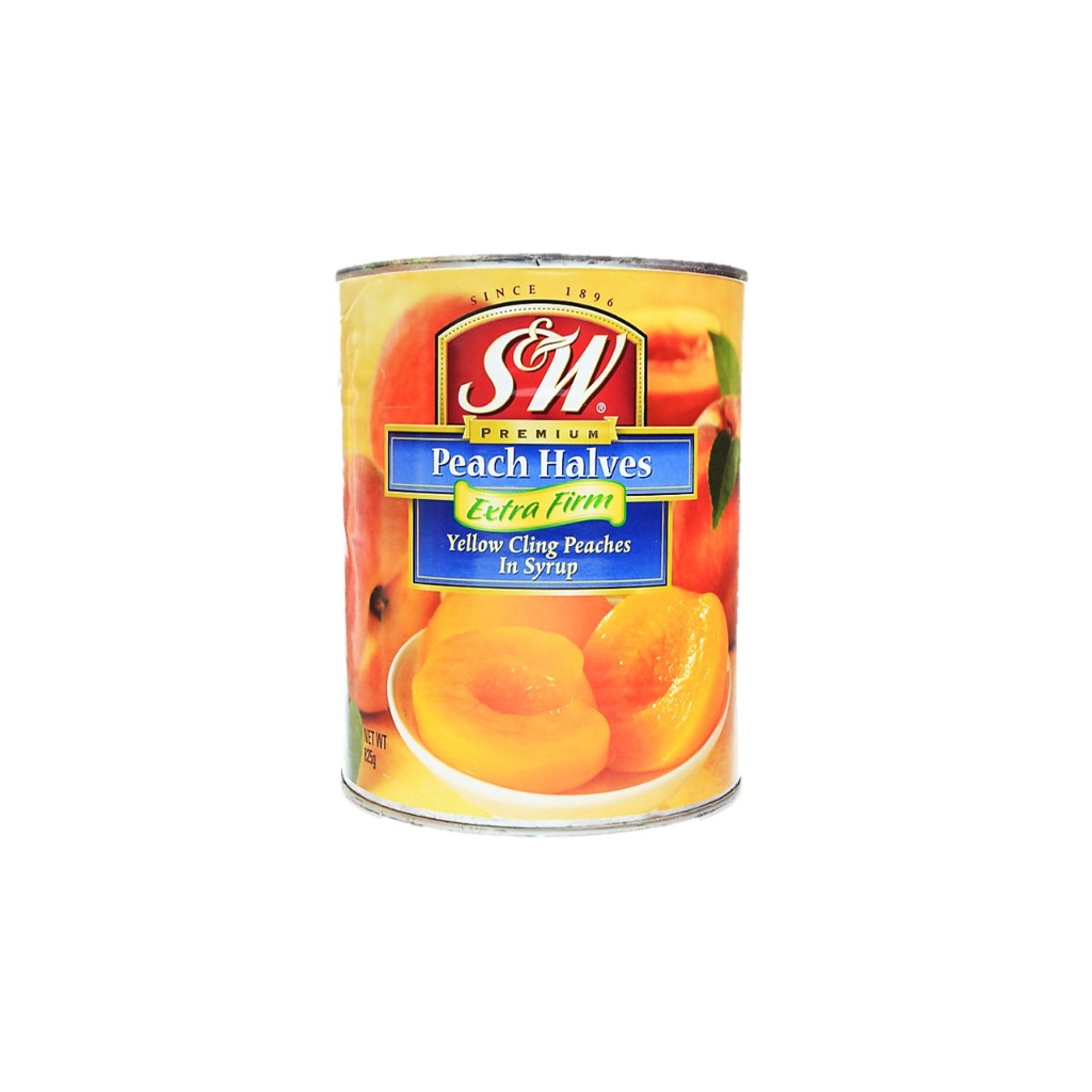 

S&W PEACH HALVES EXTRA FIRM YELLOW CLING PEACHES IN SYRUP 825 GRAM