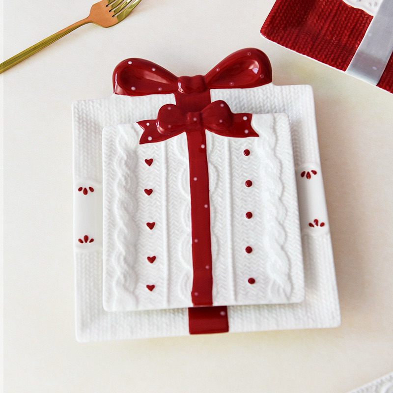 BR Set Tableware Warna Pink I Knit Pink Tableware I Piring Keramik I Piring Motif Rajut I Piring