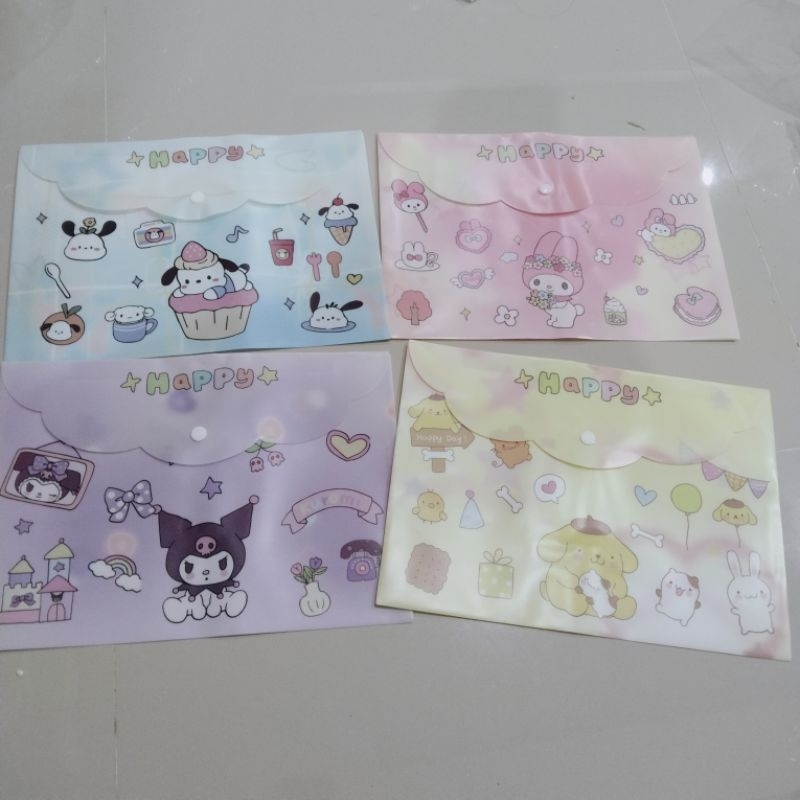 

[COD] 4 pcs map folder Dokumen Kancing motif Sanrio / POCKET FILE / ZIPPER DOKUMEN