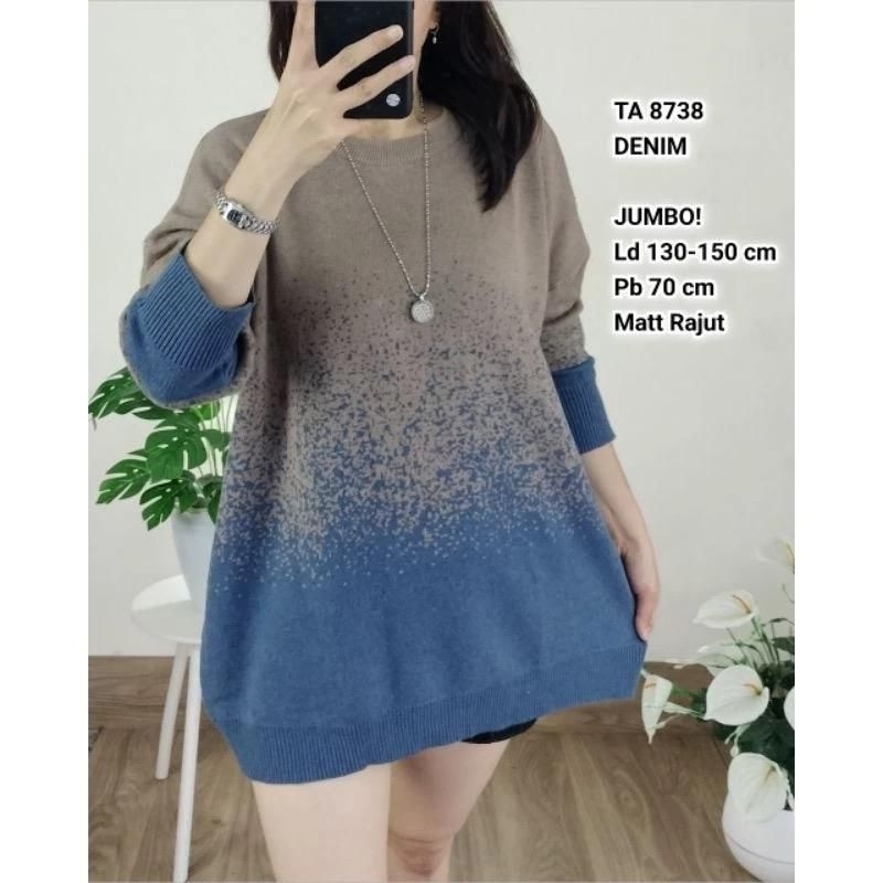 BLOUSE JUMBO WANITA LD 130-150 SIZE XXXL RAJUT IMPORT MOTIF TERBARU PAKAIAN WANITA BAJU ATASAN OVERS