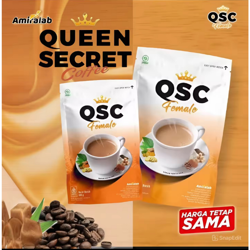 

[PROMO BELI 5 GRATIS 1] AMIRALAB QSC FEMALE QUEEN SECRET COFFEE ORIGINAL KOPI HERBAL KEWANITAAN HALAL BPOM
