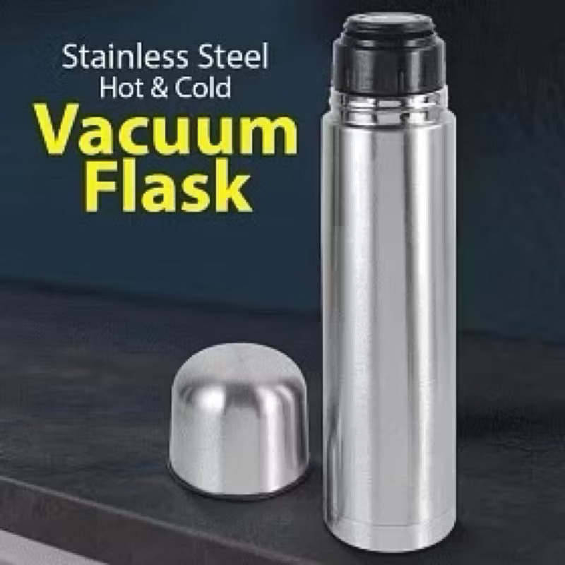 NY (C4071) Termos VACUUM flask silver 1000ml Air Panas Dingin Botol Termos Barista Kopi 1 Liter