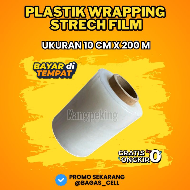 

Plastik Wrap Strech Film Plastik Packing Packaging Kemasan Paket Plastik Bungkus Strech Film Bening 10 x 250