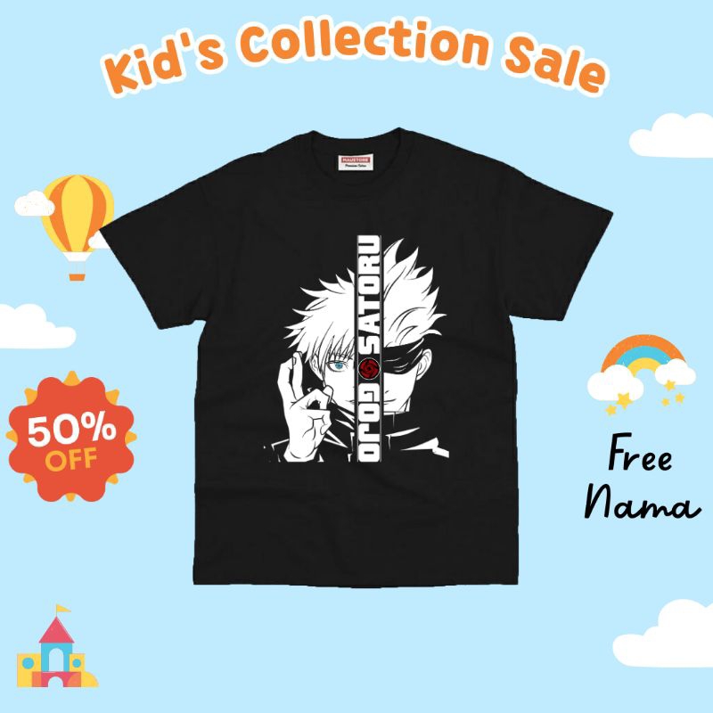 Baju Kaos Anak Laki Laki Gojo Satoru Tshirt Anak Gojo Satoru