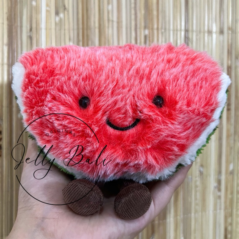 Jellycat Amuseables Watermelon Small New Original Boneka Semangka Buah Birthday Gift