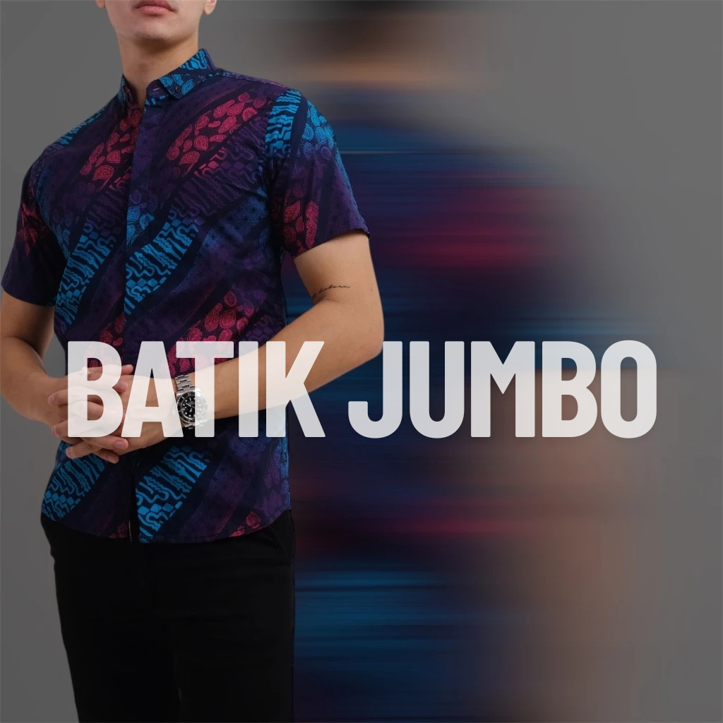 allsa.me kemeja batik songket slimfit pria / batik strecth pria lengan pendek jumbo