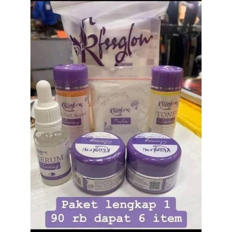 Paket Lengkap isi 6 SKINCARE Kfs Glow