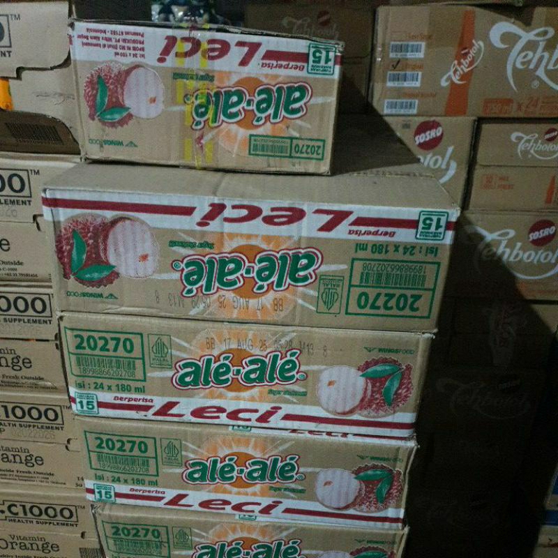 

Ale-Ale Rasa Leci (Ada Asuransi Pengiriman) Isi 24 x 180 ml ED: 17 Ags 2025
