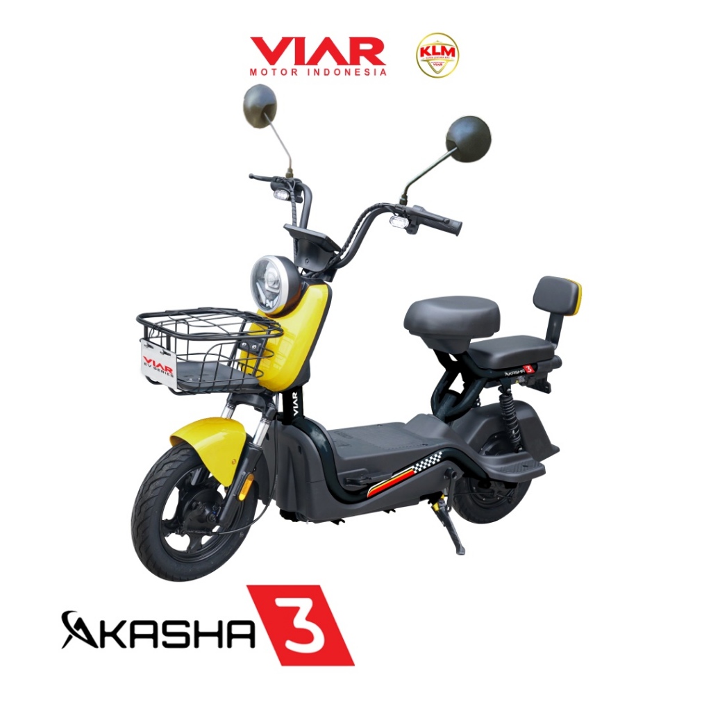 SEPEDA LISTRIK WARNA KUNIG SELIS VIAR AKASHA3 AKASHA 3  VIARMEDAN VIAR READY MURAH KUNING