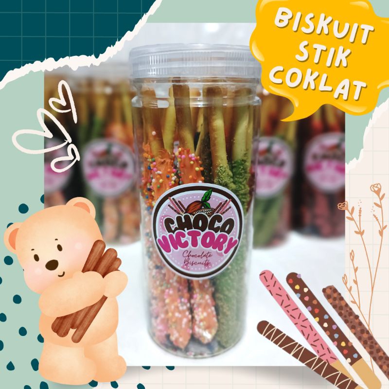 

Biskuit Stick Coklat (isi 15 pcs) LANGSUNG KIRIM Free Bubble Wrap + Kardus BACA CAPTION!!