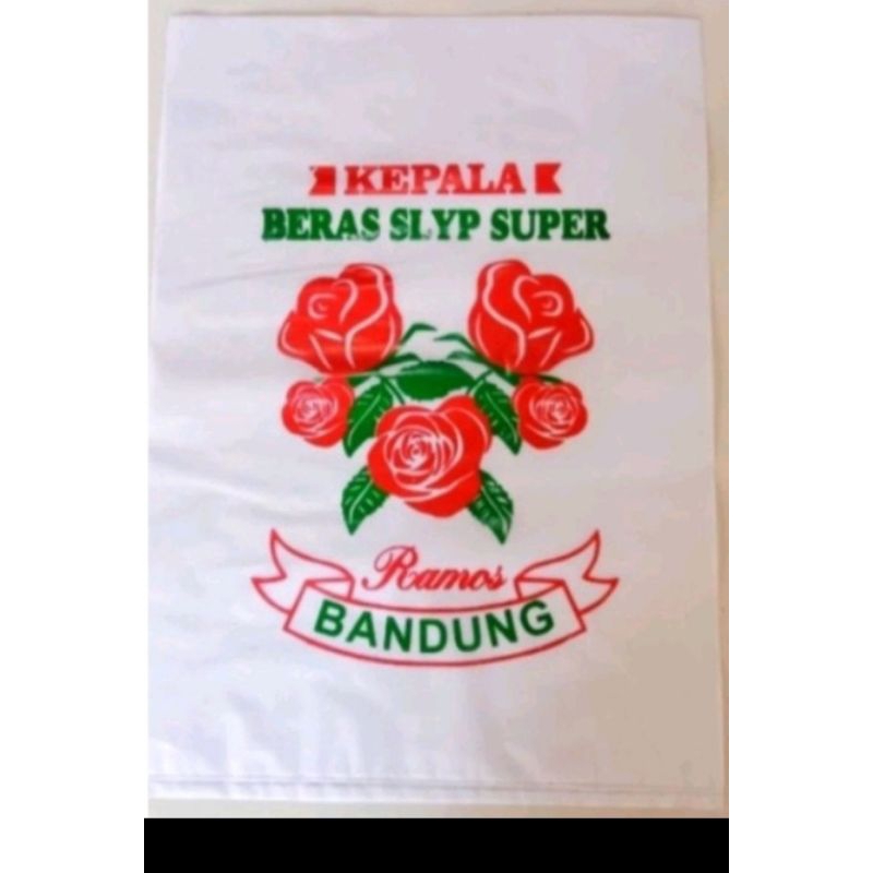 Plastik kemasan  beras 5 kg cap KEPALA RAMOS BANDUNG isi 50