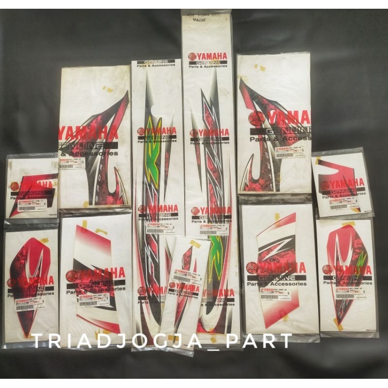 striping sticker decal fizr f1zr 2005 biru hitam orange merah original yamaha
