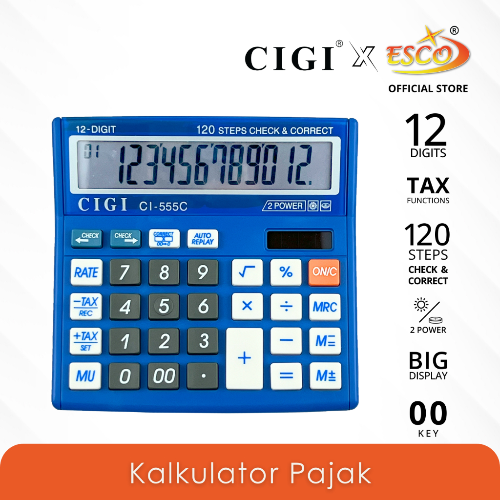

Esco >< Cigi Calculator Check & Correct 12 Digit CI-555-C