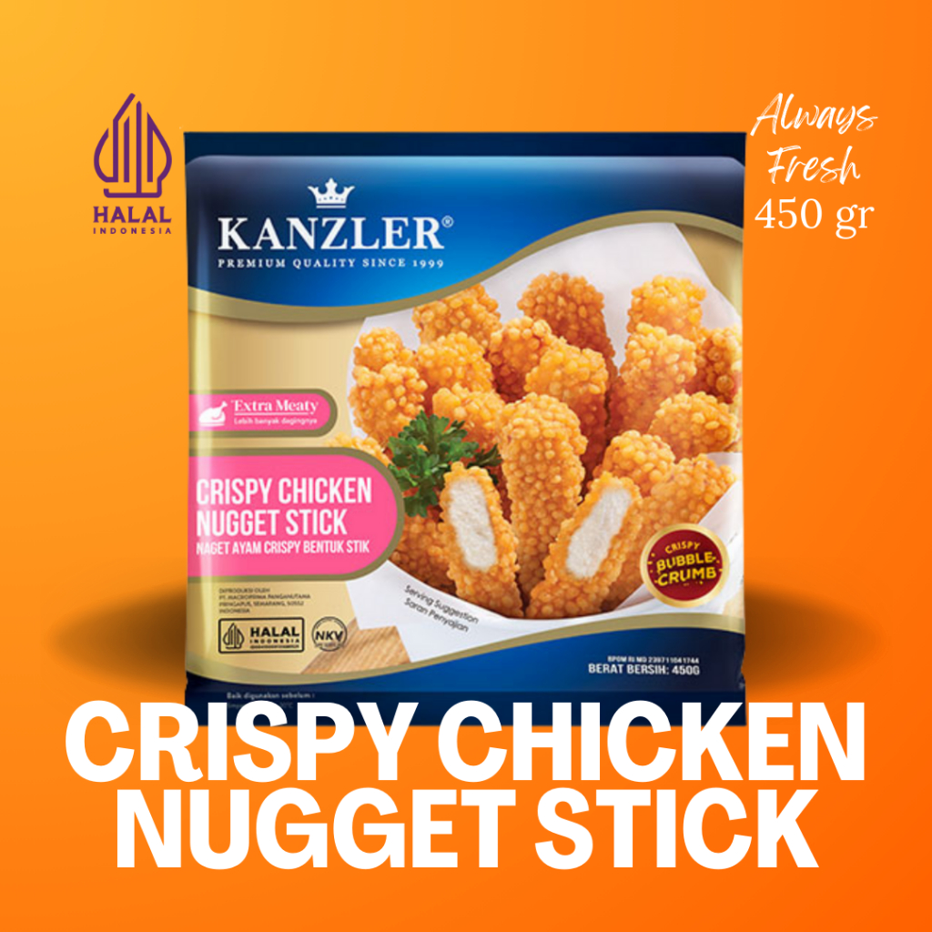 

Kanzler Crispy Chicken Nugget Stick | Naget Ayam Stikie Krispy (450 g)