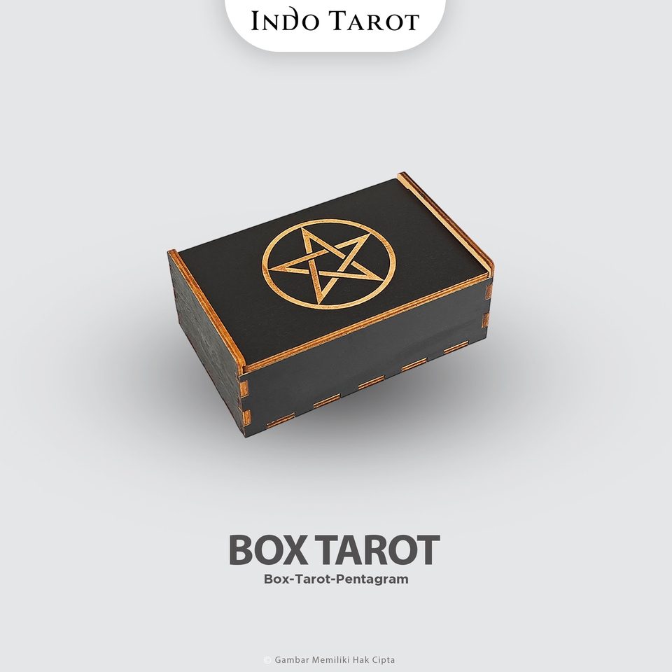 Tarot Oracle Kotak Tarot Kayu Pentagram– Box Tarot Card Wood