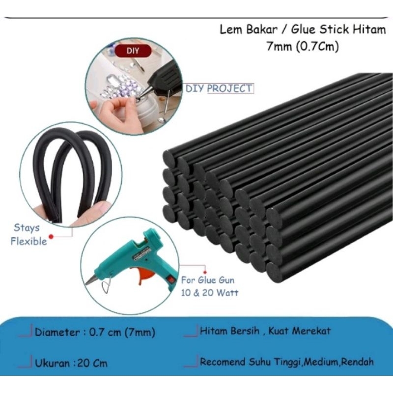 Lem ajaib lem bakar hitam isi lem tembak untuk perbaikan dan DIY