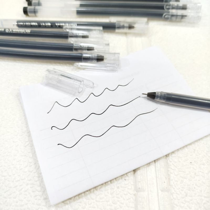 

New Gel Pulpen Gel - Gel Ink Pen - Needle Type (Tipe Jarum) Ultra Large Capacity 0.4 mm isi 12 Pcs Tinta Warna Hitam