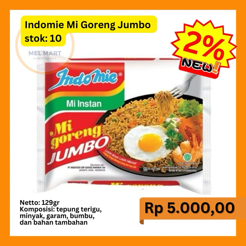

Indomie Mi Instan Jumbo Goreng
