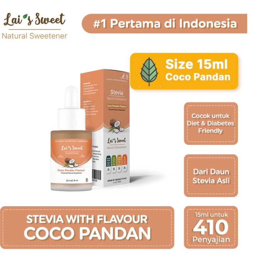 

Lai's Sweet Coco Pandan 15 ml Gula Stevia