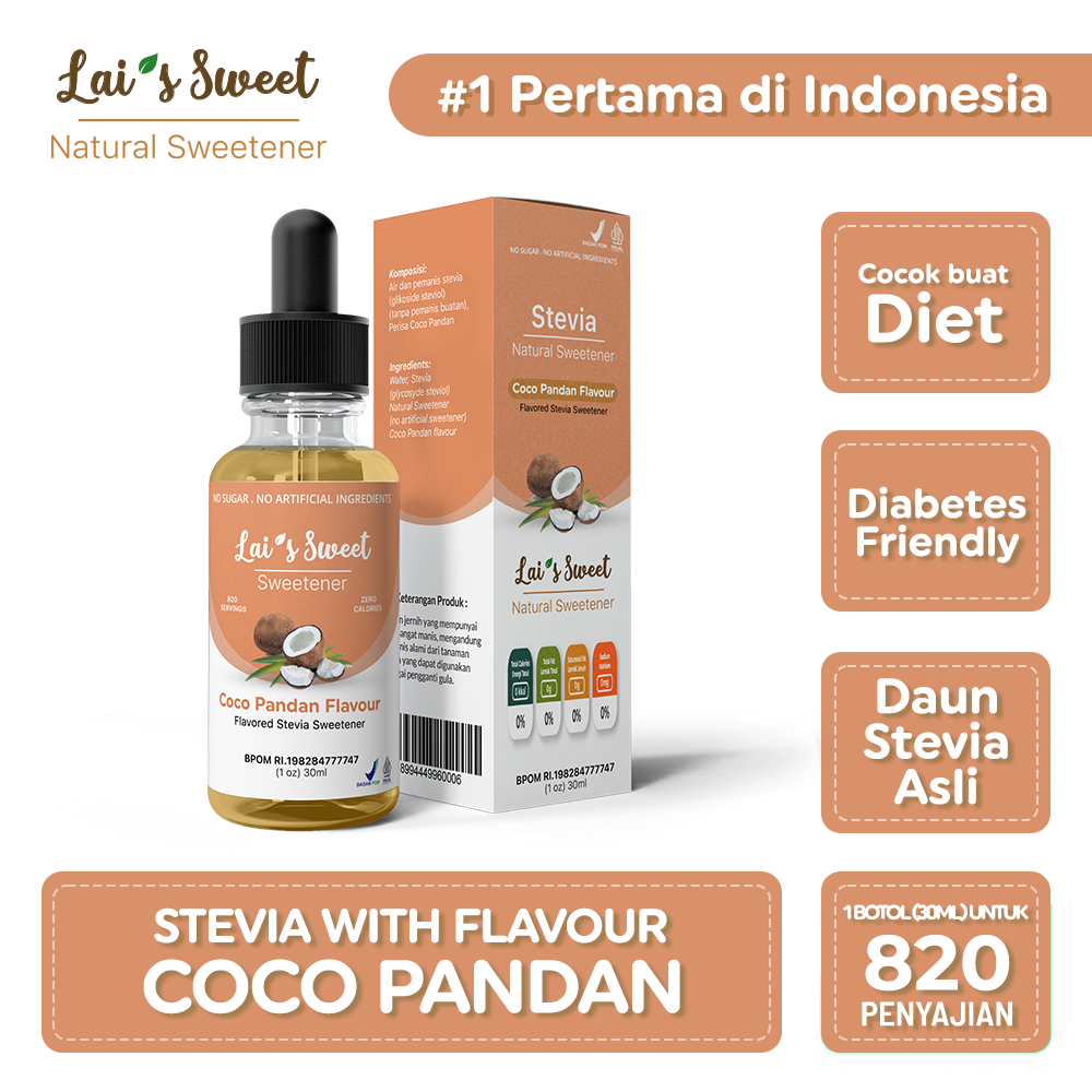 

Lai's Sweet Coco Pandan 30 ml Gula Stevia