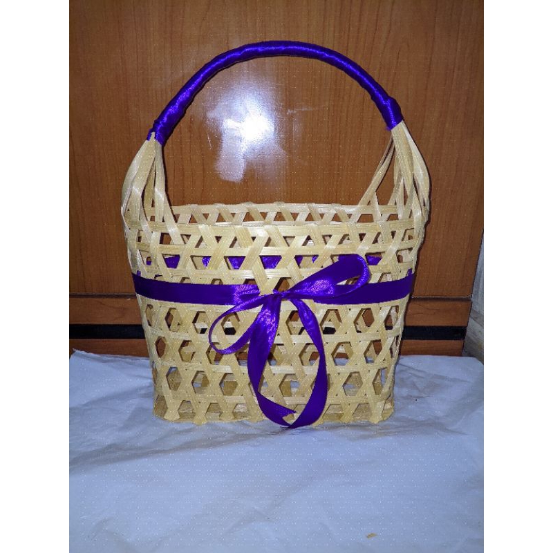 KERANJANG ANYAMAN BAMBU / keranjang parcel keranjang buah rotan / tas keranjang anyaman bambu / kera