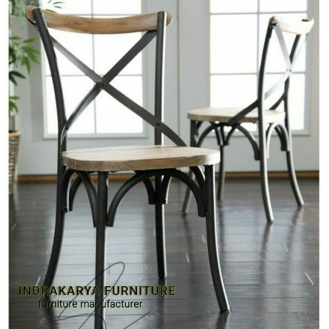 KURSI PELAMINAN MODEL SILANG KAYU MAHONI JEPARA