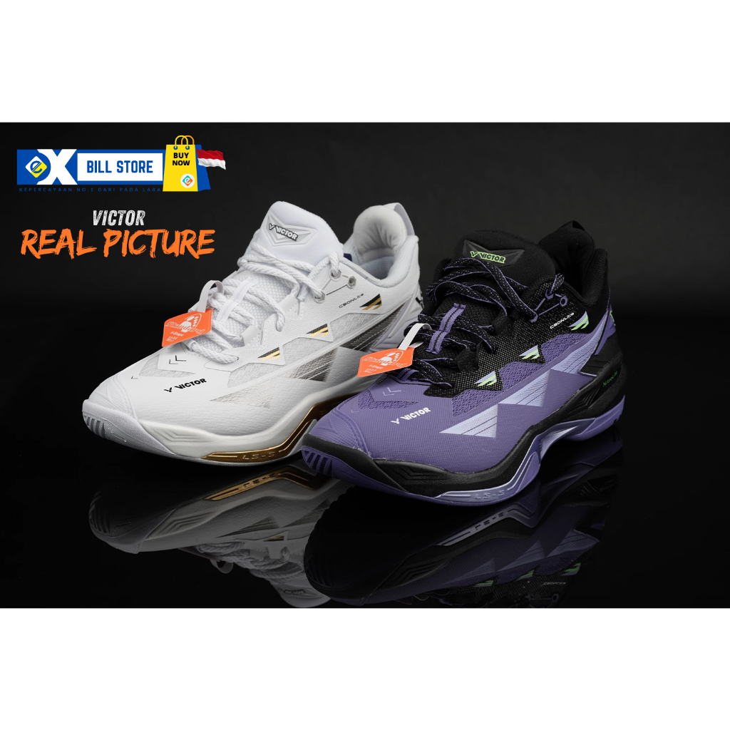 Exbill Sepatu Badminton VICTOR C90NLite C90NL C90 NITROLITE V-SHAPE 2.5 Original - Bantalan Nitrogen