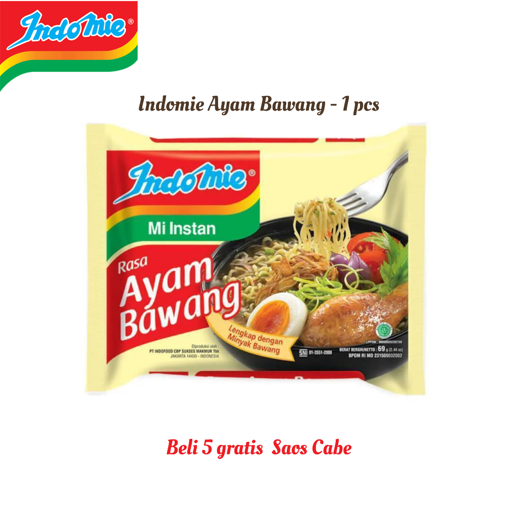 

Indomie Ayam Bawang Kuah 1 pcs – Mi Instan Rasa Ayam Bawang Gurih & Nikmat | Mi Kuah Original