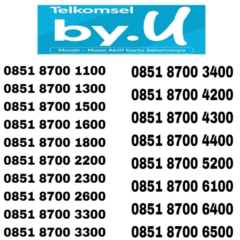 kartu perdana telkomsel by u nomor cantik aktif selamanya