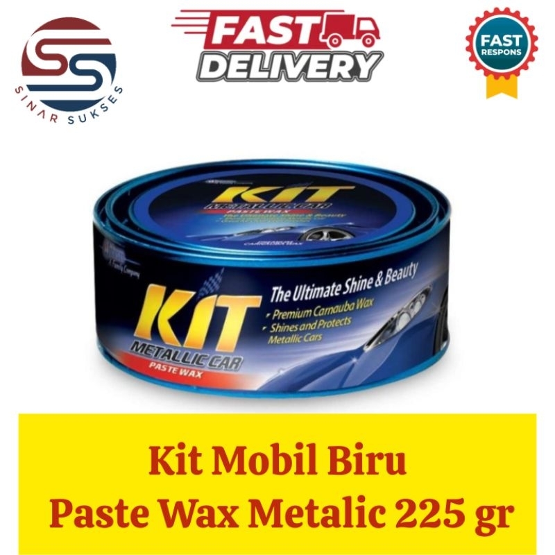 KIT MOBIL BIRU PASTE WAX METALIC 225 GR/KIT Pengilap Body Motor/ KIT poles body motor/Kit paste wax