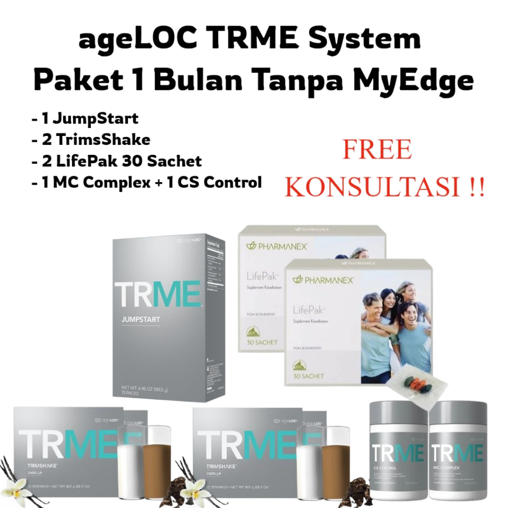 ageLOCC® TRMEe® System Pengelolaan Berat Badan NU SKINN 30 hari 1 Bulan TR-90 V2 TANPA MY EDGEe / Su