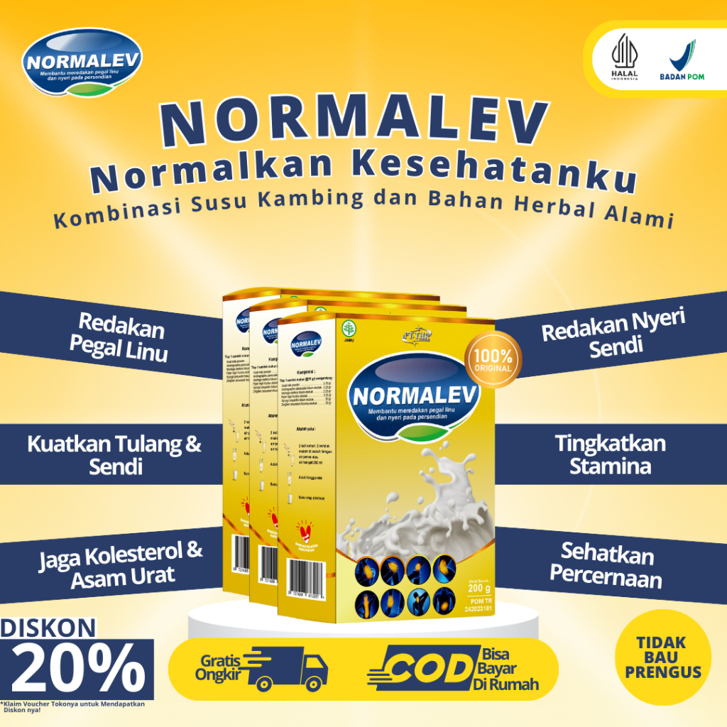 

Paket 3 BOX NORMALEV Susu Kambing Etawa Menambah Imunitas Menurunkan Kolesterol 100% Original BPOM
