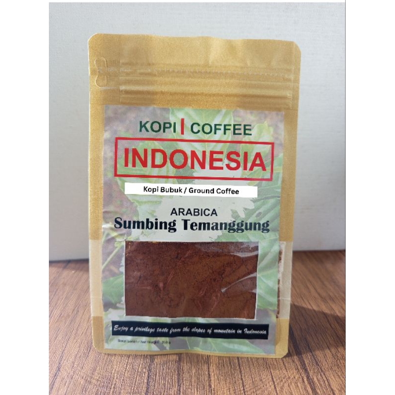 

Kopi Indonesia | Kopi Bubuk/Ground Coffee | Arabica Sumbing Temanggung | 200 gr | Natural
