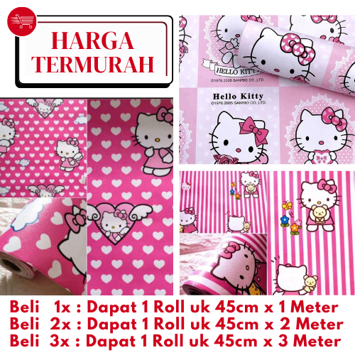 Wallpaper Dinding Hello Kitty Wallpaper Dinding Kamar Tidur Anak Motif Wallpaper Hello Kitty