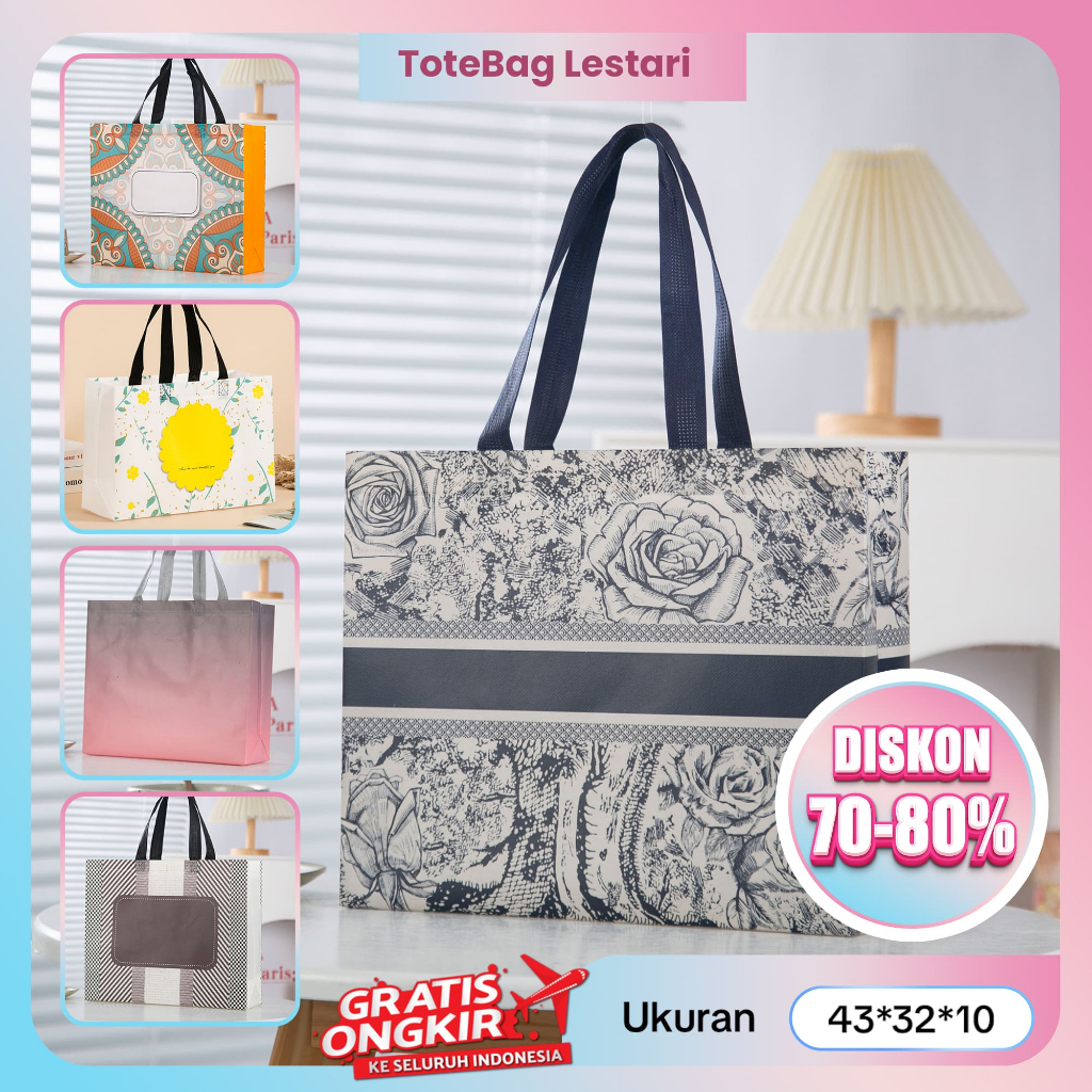 

Ukuran 43*10*32 - Totebag Wanita - Tas Belanja - Tas Spunbond - Tas Jinjing - Totebag - Tas Jinjing Wanita - Tas Hampers - Tas Murah - Tas Souvenir - Tas Lipat - Goodie Bag - Paperbag - Kantong Belanja - Souvenir - Tas kado - Tas Wanita - Spunbond - Tas